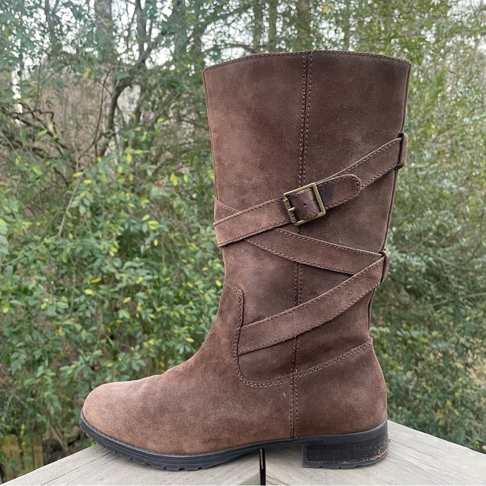 Lauren Ralph Lauren Shelby brown suede leather boots 9 - Picture 7 of 14